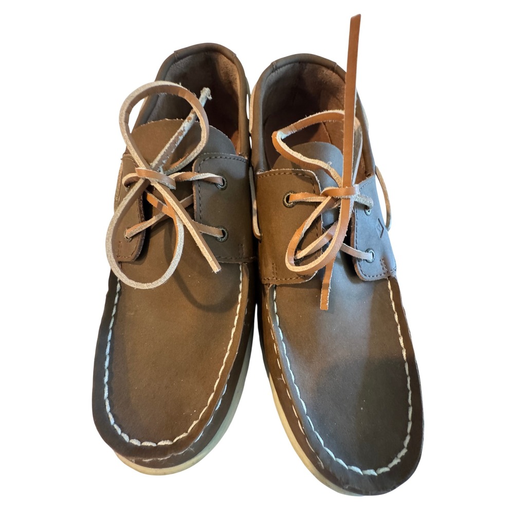Sperry Top-Sider Mens Brown Leather Boat Shoes Loafers Moc Toe Classic Nautical